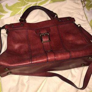 Beautiful Red Fossil Vintage Leather Bag